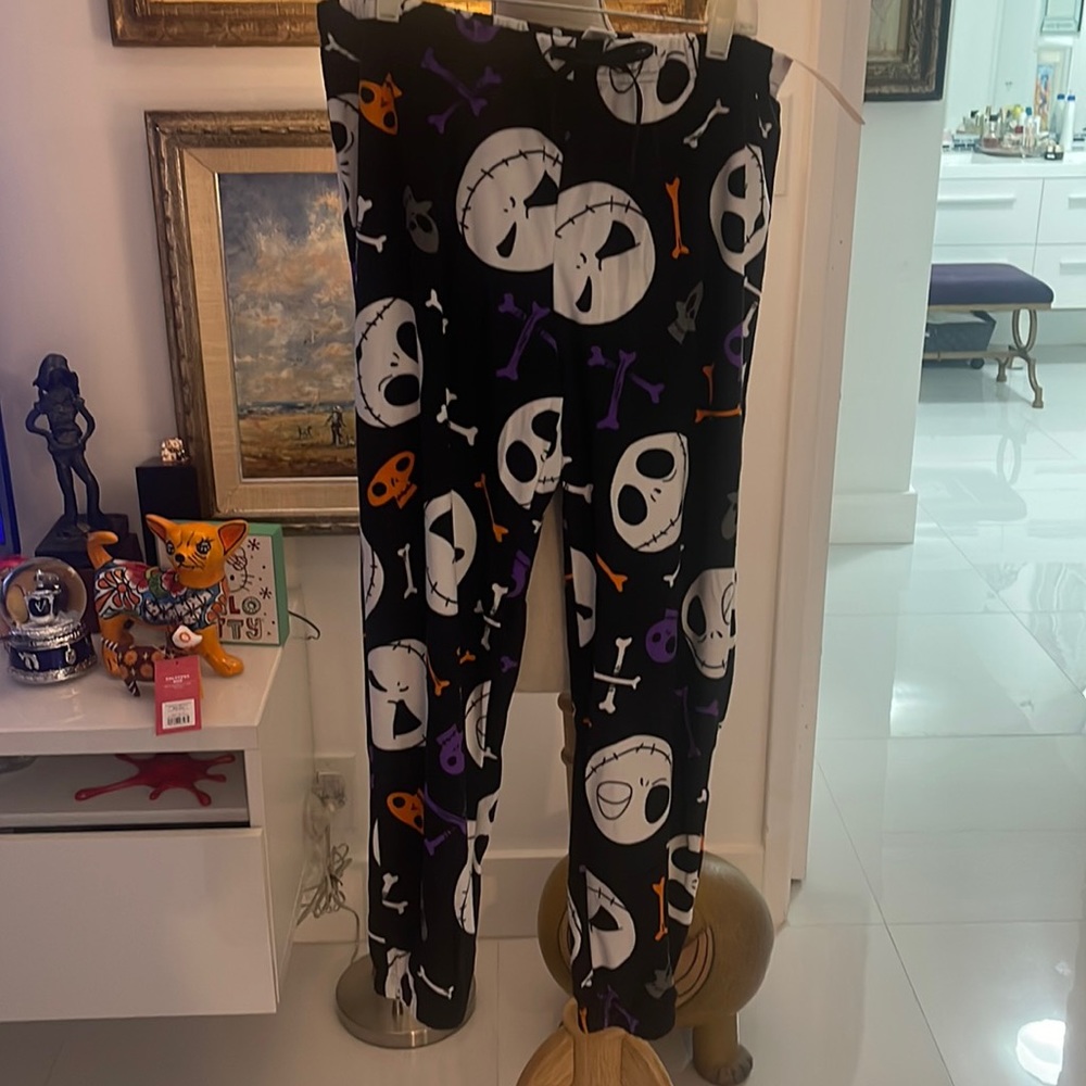 Disney The Nightmare Before Christmas Black/White/Orange "Bones"/PJ Pants